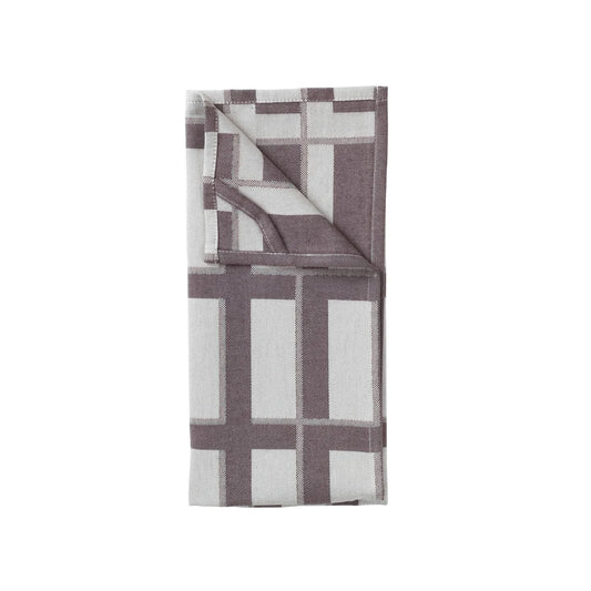 BROSTE Teatowel Isa S/2 - Chocolate/Off White