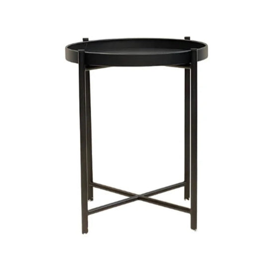 Black Round Side Table