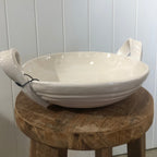 Magnolia Lane Handled Serving Bowl -white