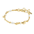 Sloan Recycled Bracelet - Gold Plated - White