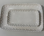 Magnolia Lane - White Beaded Ruffle Bathroom Tray