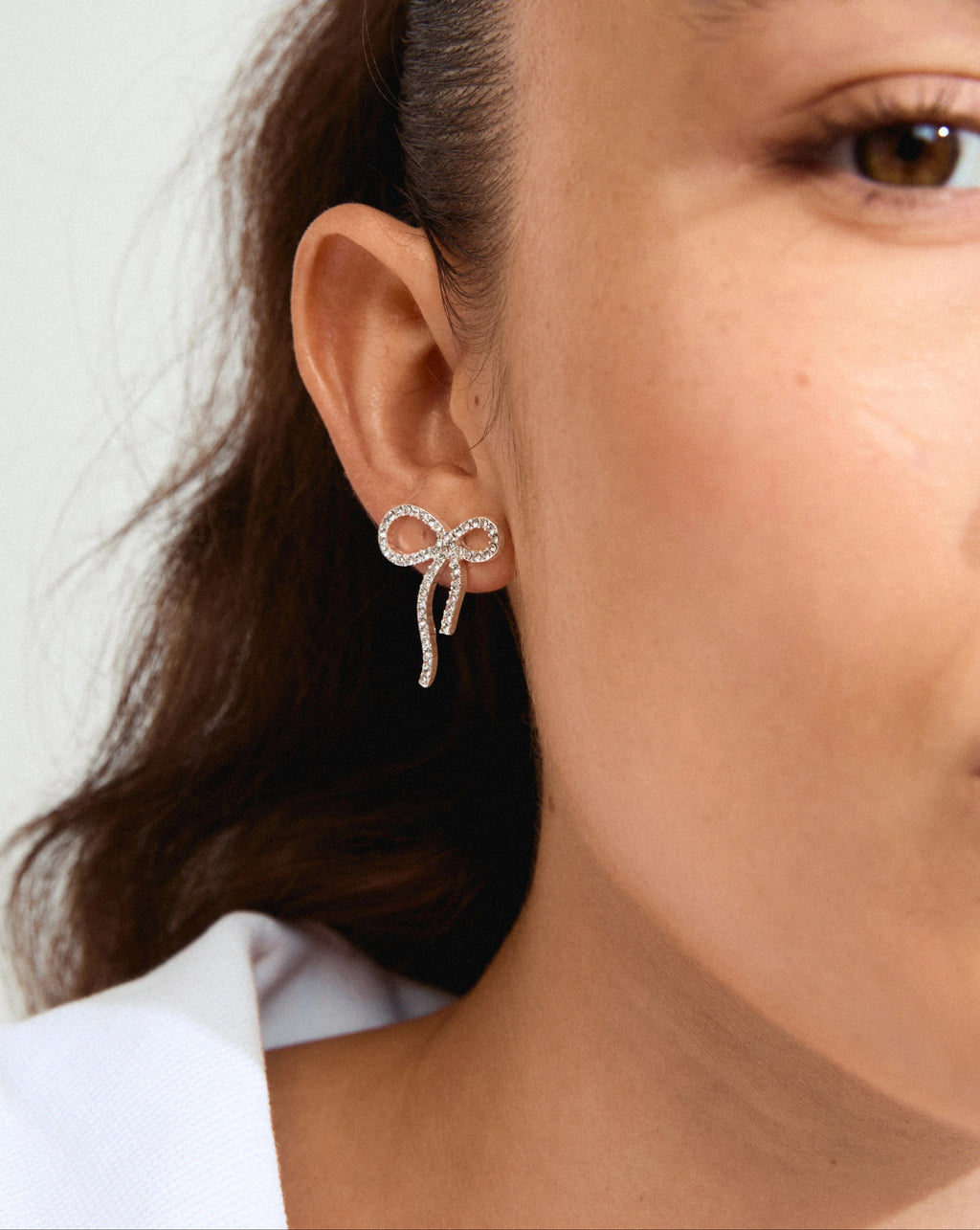 Jolanta Recycled Earring - Silver Plated - Crystal