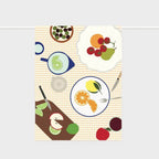Father Rabbit Tea Towel - Fruit on Plates