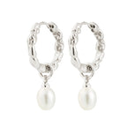 Shift Pearl Earrings - Silver Plated