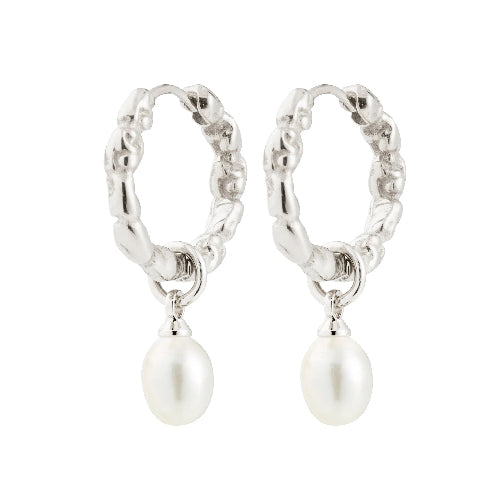 Shift Pearl Earrings - Silver Plated