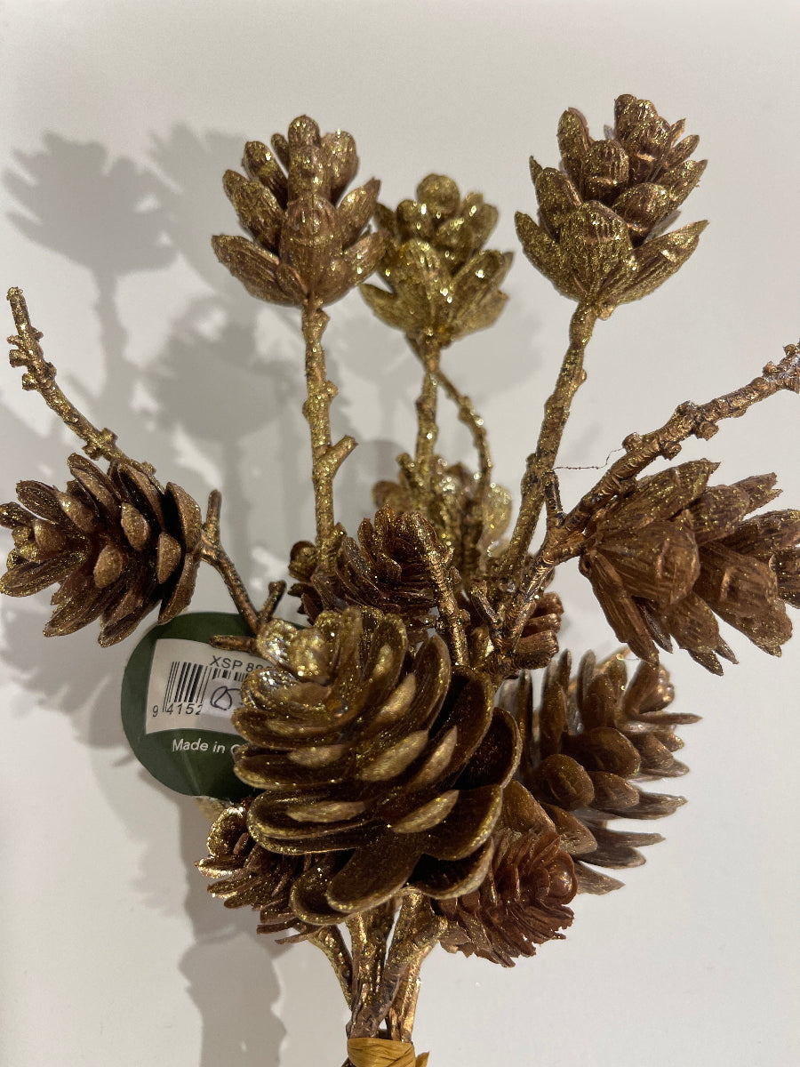 Pinecone Bundle x3 Gold 29cm