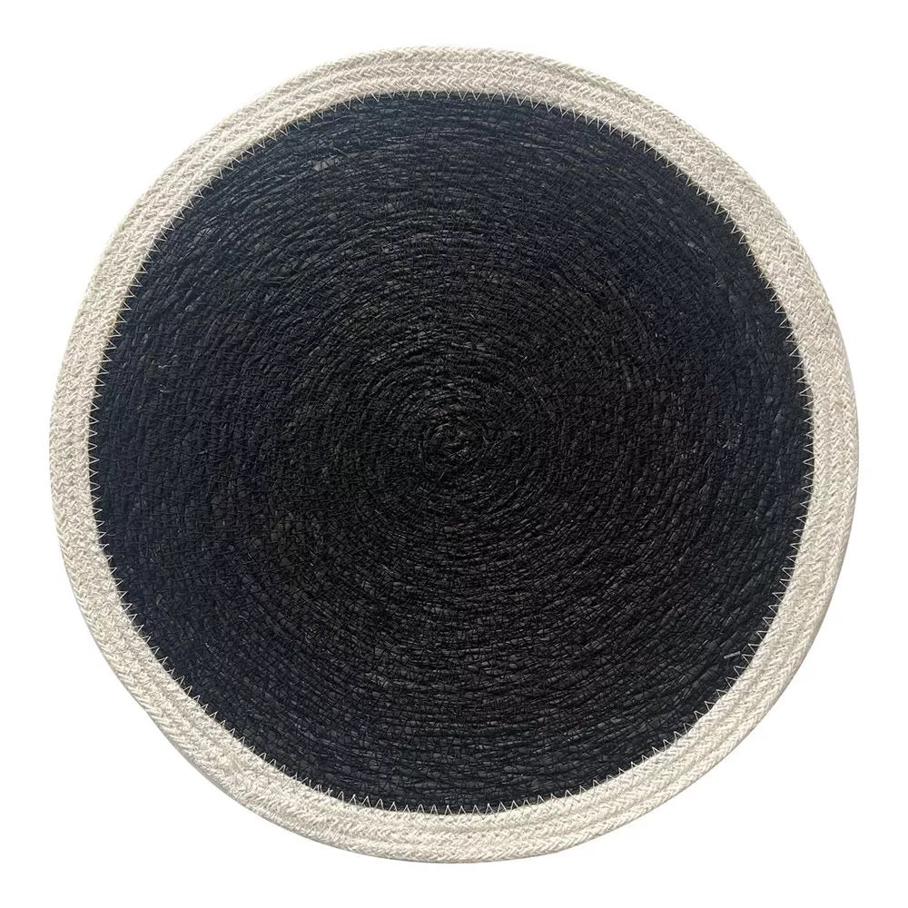 Seagrass / Jute Round Placemats - Black/Natural