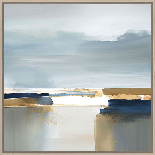 CALM WATERS CANVAS NATURAL FRAME 75X75CM