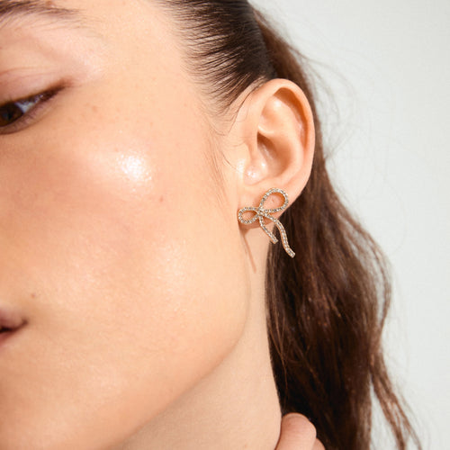 Jolanta Recycled Earring - Gold Plated - Crystal