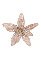 Champagne Fabric Flower Clip - Small
