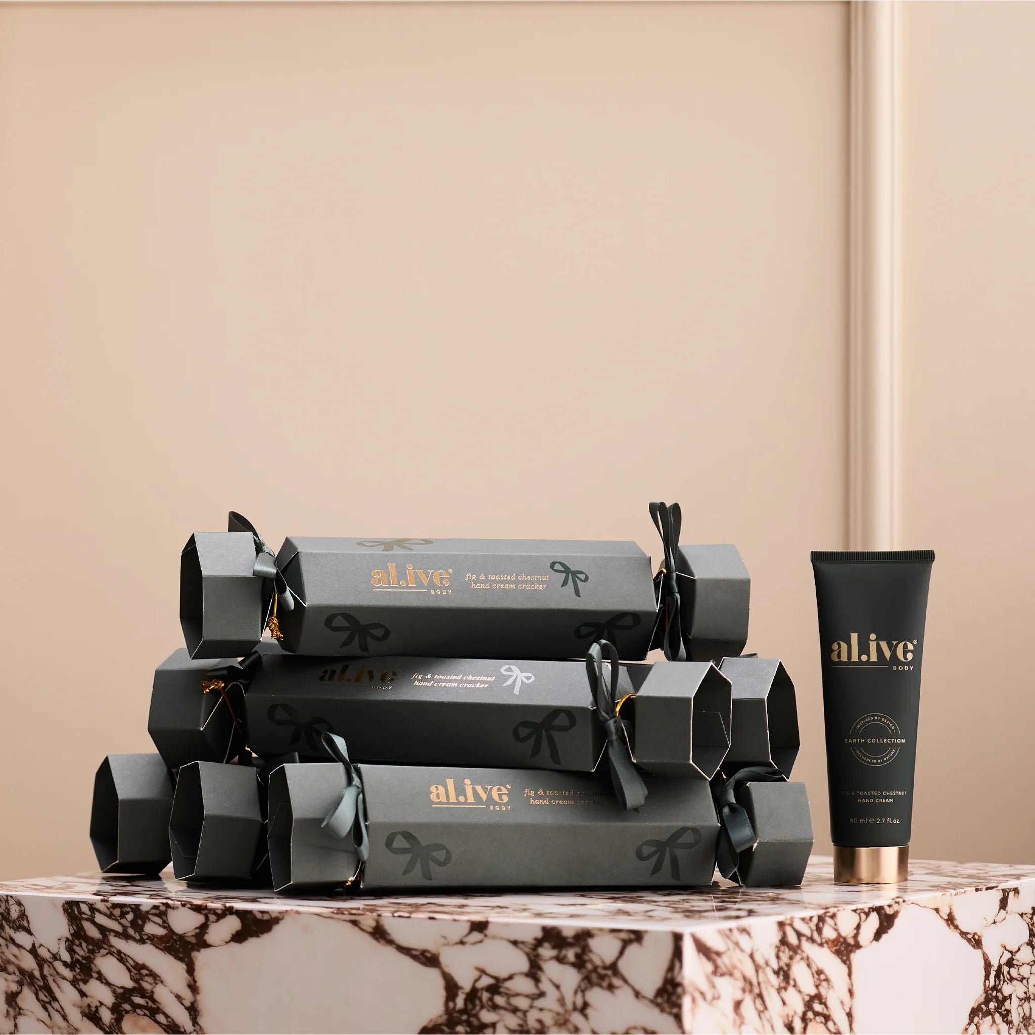 Alive Body Hand Cream Cracker Set - Fig & Toasted Chestnut