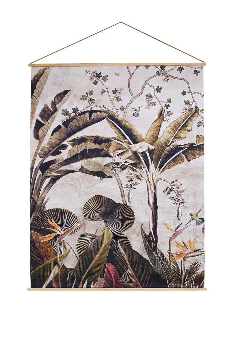 Hanging Paper Scroll Art - Banana Grove