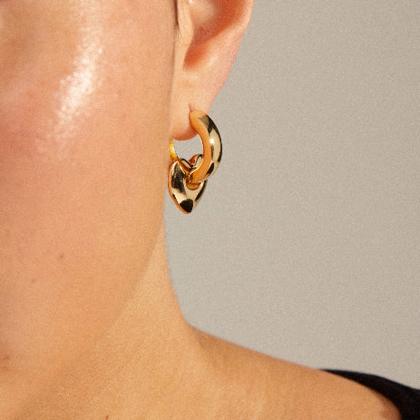 Iokaste Recycled Chunky Hoops - Gold Plated