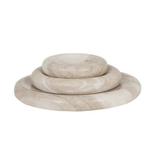 Rufus Indra Medium Shallow Bowl - Oat Marble