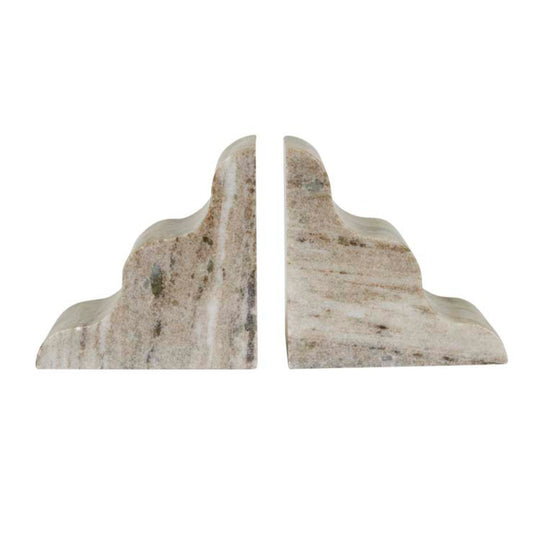 Rufus Wave Bookend-Oat Marble