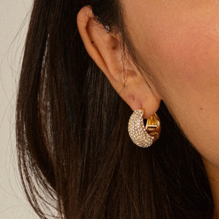 Naomi Recycled Crystal Earrings - Gold Plated