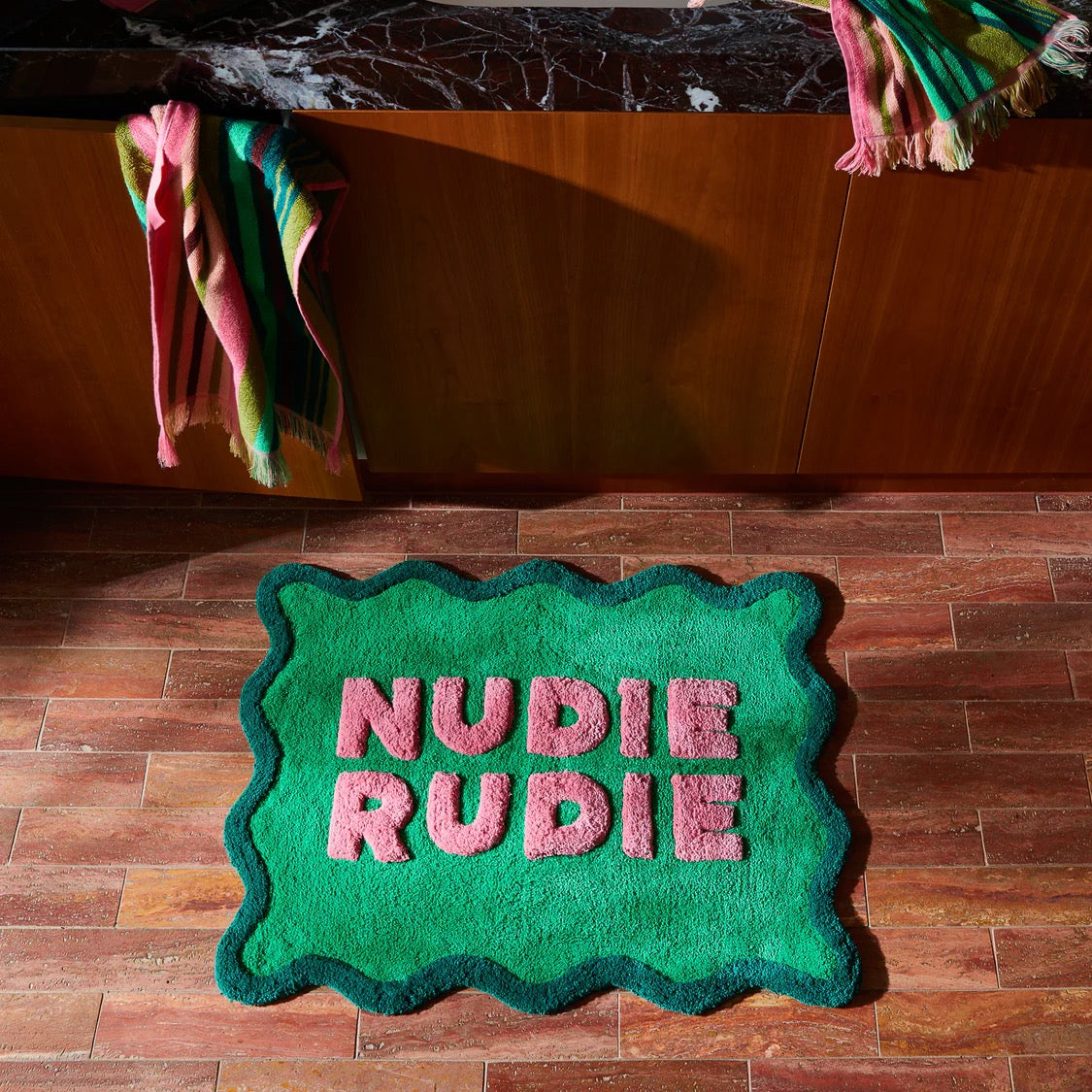 Sage and Clare - Amalie Nudie Bath Mat - Spring Green