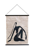 Hanging Paper Scroll Art - Resting Lady