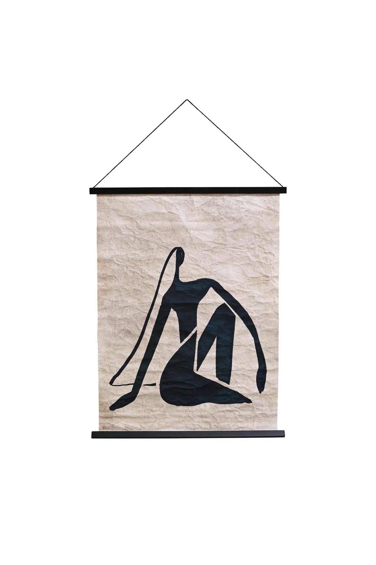 Hanging Paper Scroll Art - Resting Lady