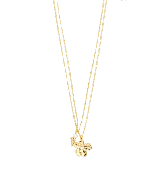 Zhuri Recycled Necklace 2-in-1 Set - Gold Plated