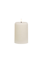 LED Ribbed Pillar Candle - Cream