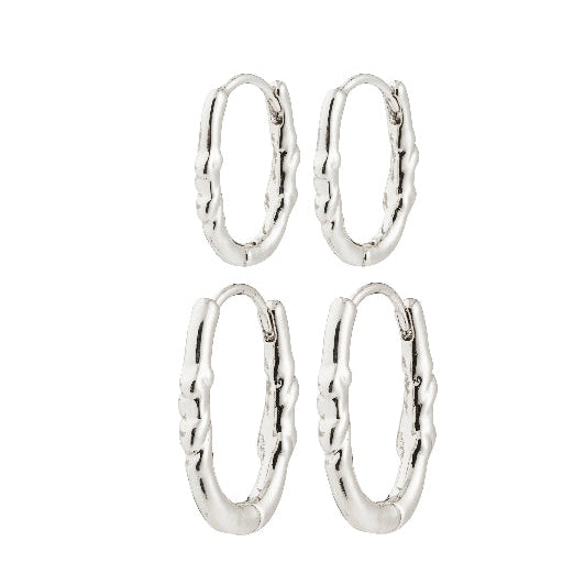 Sense Hoop Earrings 2n1 - Silver Plated