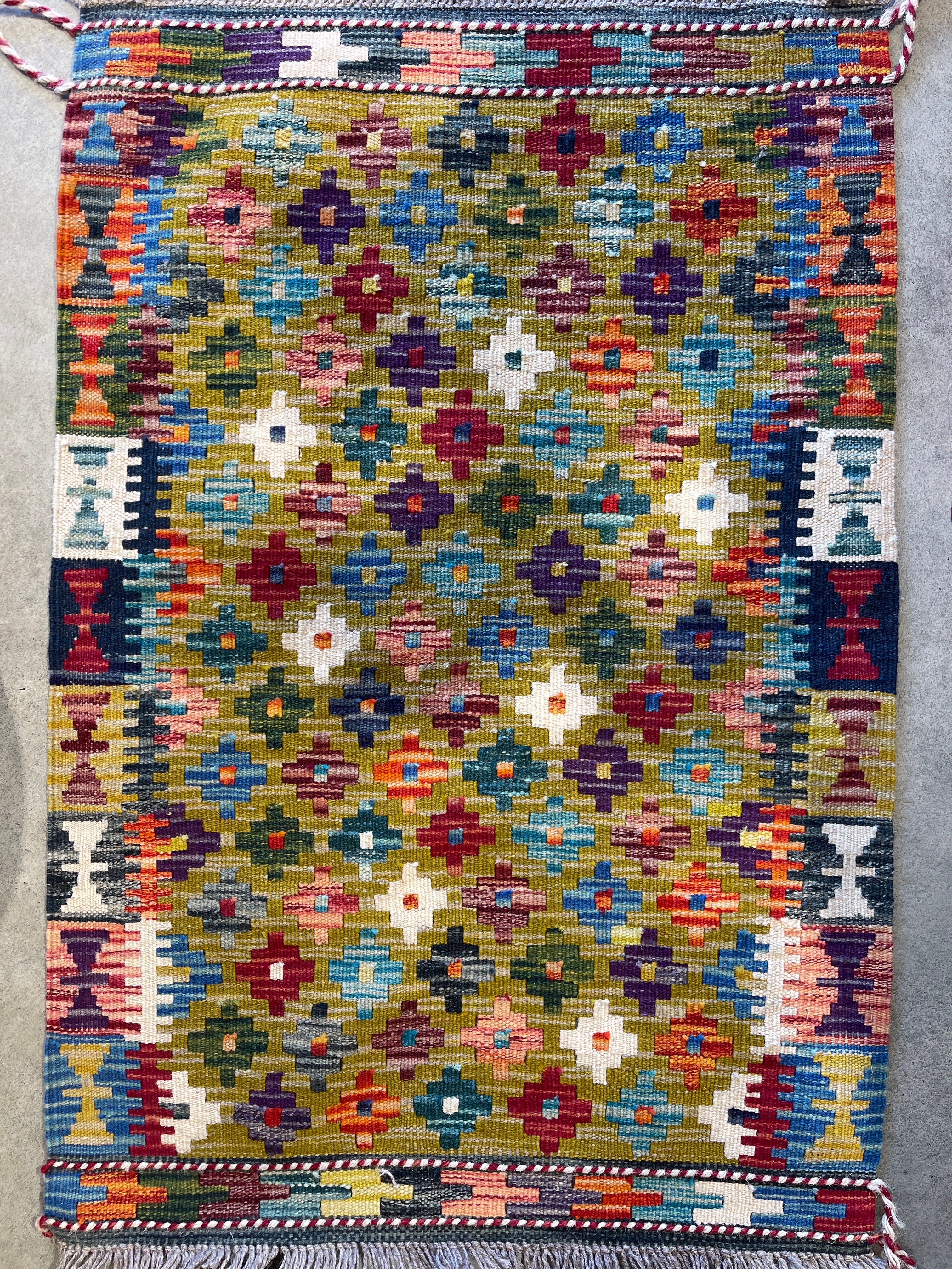 Vintage Handwoven Rug 90 x 60 cm - piece 173