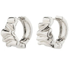 Willpower Recycled Huggie Hoop Earrings - Silver Plated