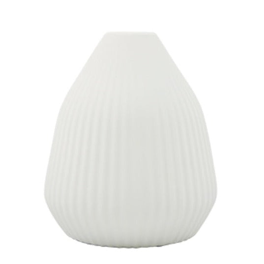 Elena Ribbed Tapered Ceramic Vase