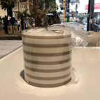 Pillar Candle - Taupe Stripe