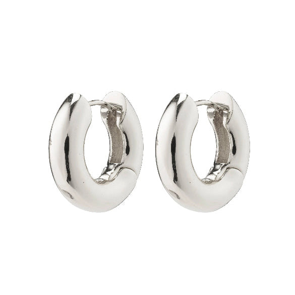 Aica Recycled Chunky Hoop Earrings - Silver Plated