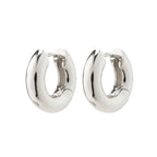 Aica Recycled Chunky Hoop Earrings - Silver Plated