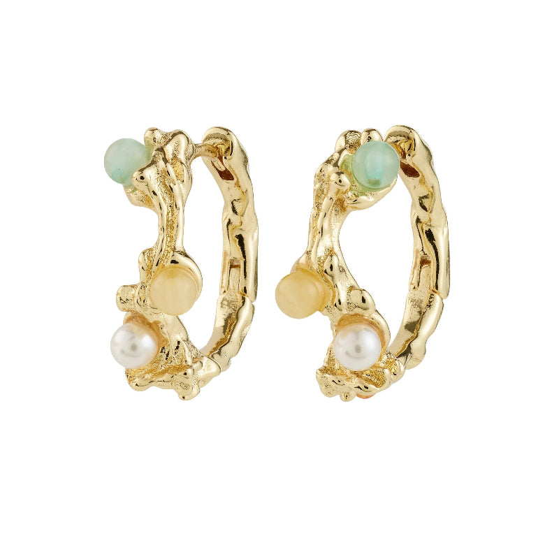 Iris Hoop Earrings - Gold Plated