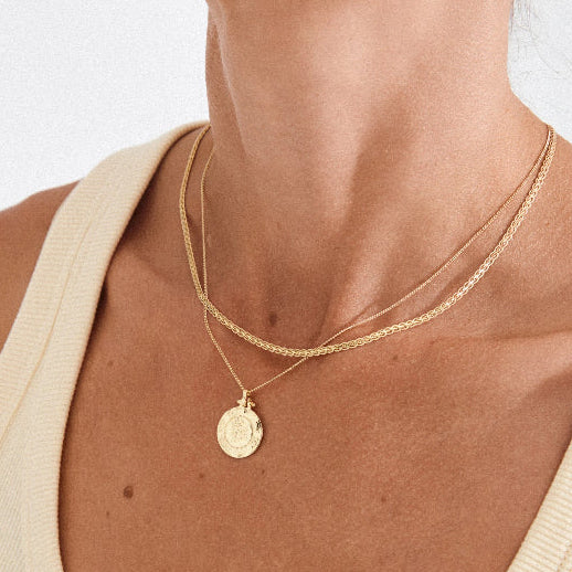 Nomad 2-in-1 coin necklace Gold-plated