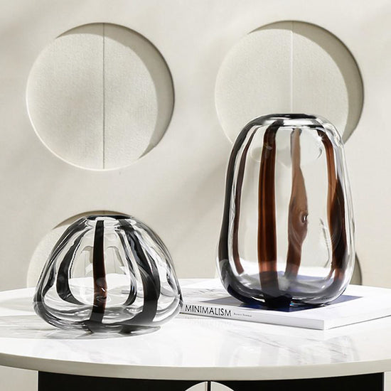 Black Stripe Glass Vase - Small