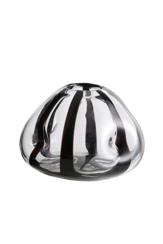 Black Stripe Glass Vase - Small