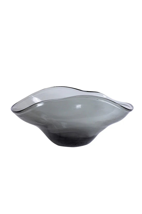 Organic Grey Glass Bowl