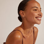 Ebna Small Crystal Hoops -Silver Plated