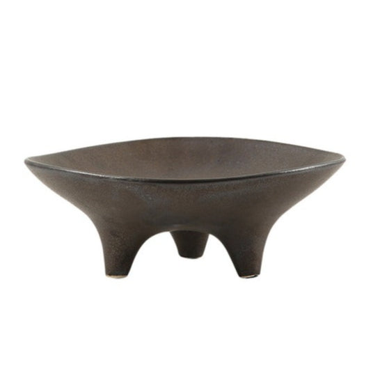 Ceramic Tripod Plate Onyx