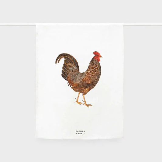 FATHER RABBIT ROOSTER TEATOWEL