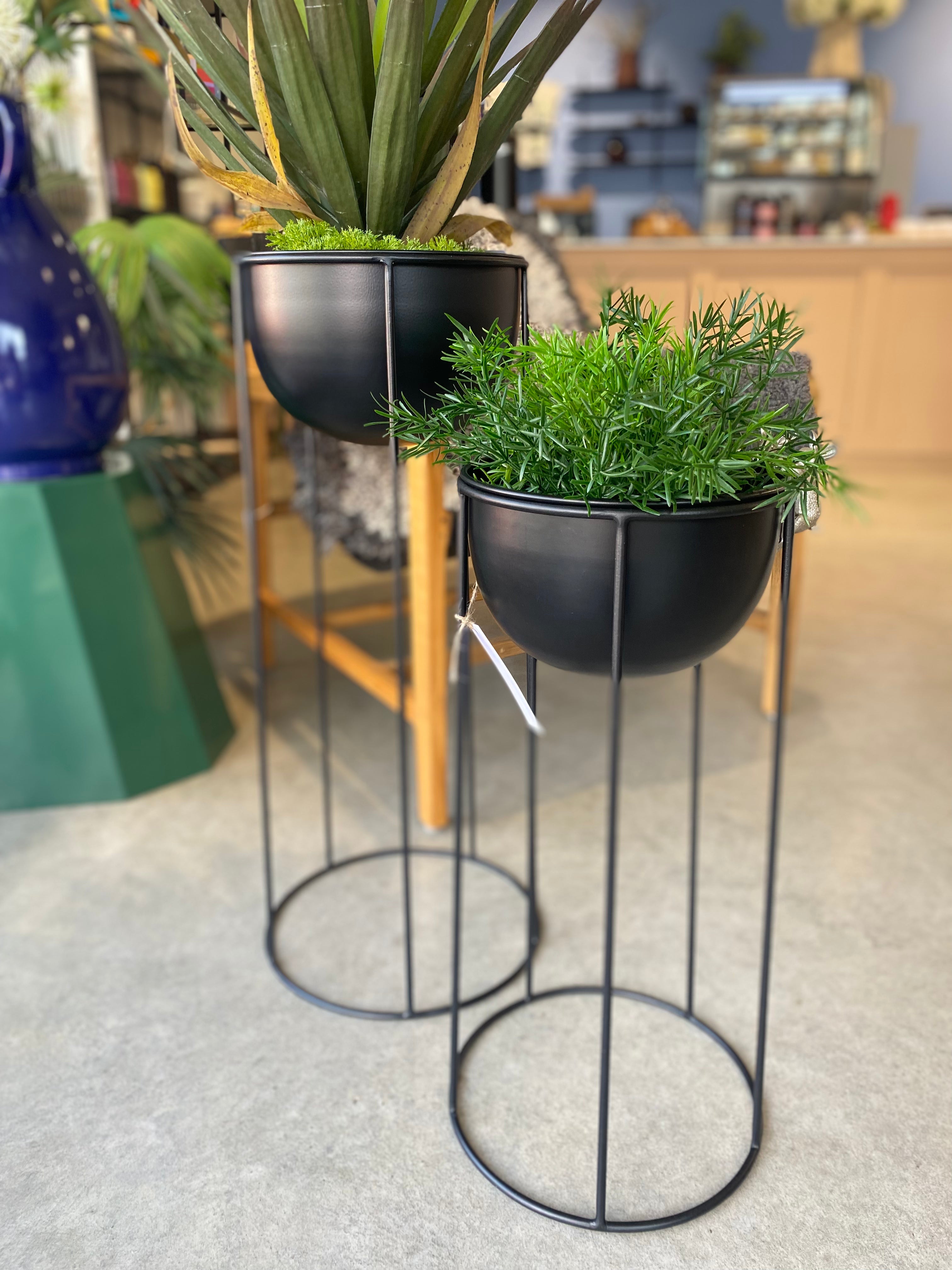 Ezra Planters on Stand Black