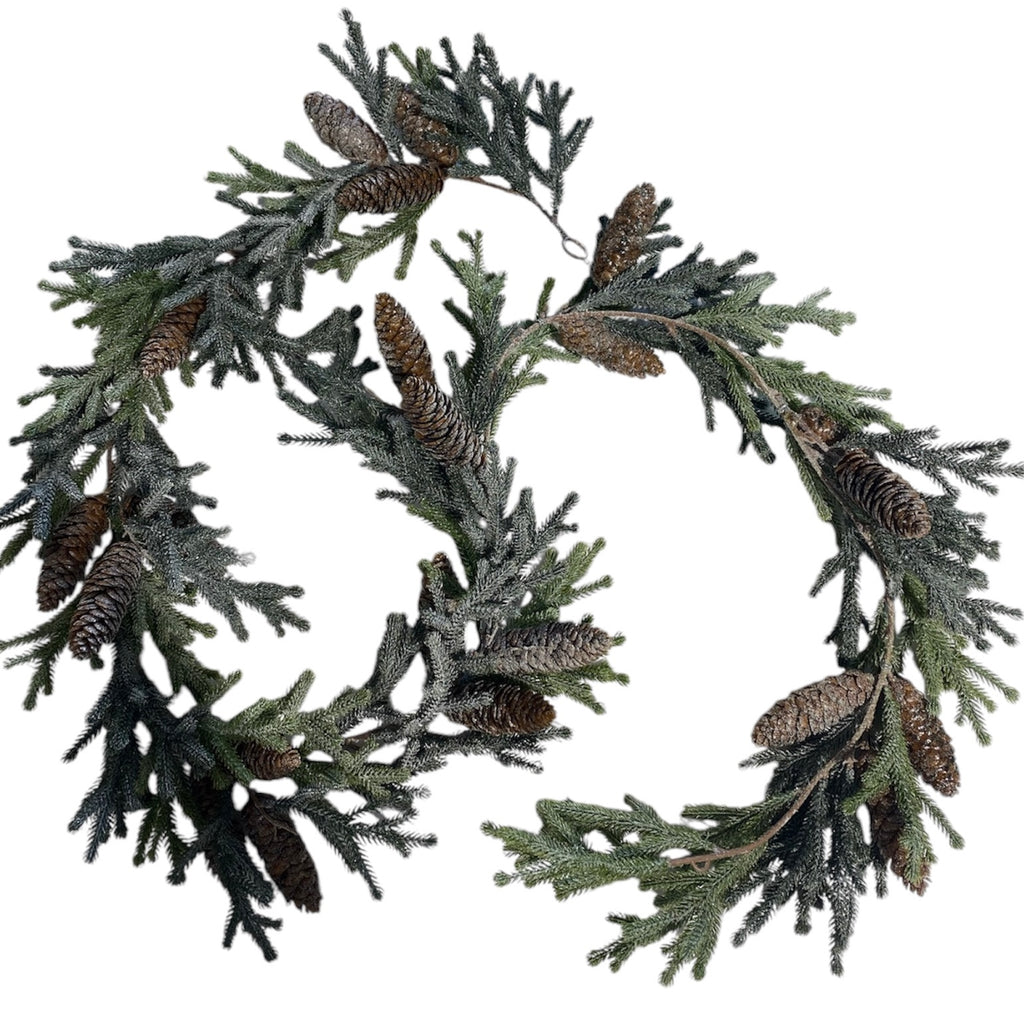 Frosted Alpine Fir Garland w/Cones
