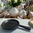 Organic Teak Round Platter w/ Handle 40cm Yakisugi