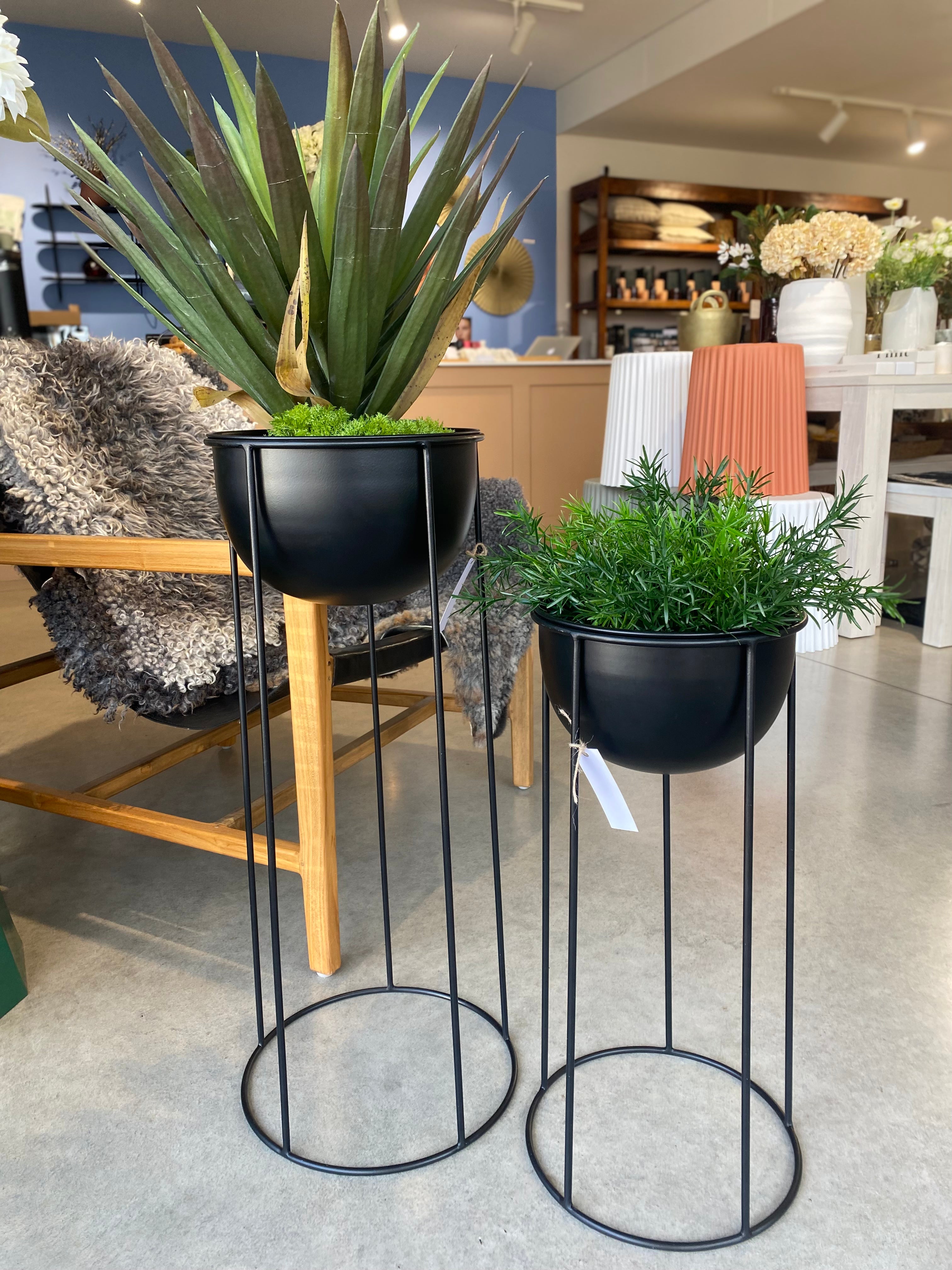 Ezra Planters on Stand Black