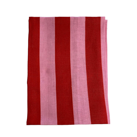 LETTUCE | TEA TOWEL | BOLD STRIPE RED + PINK