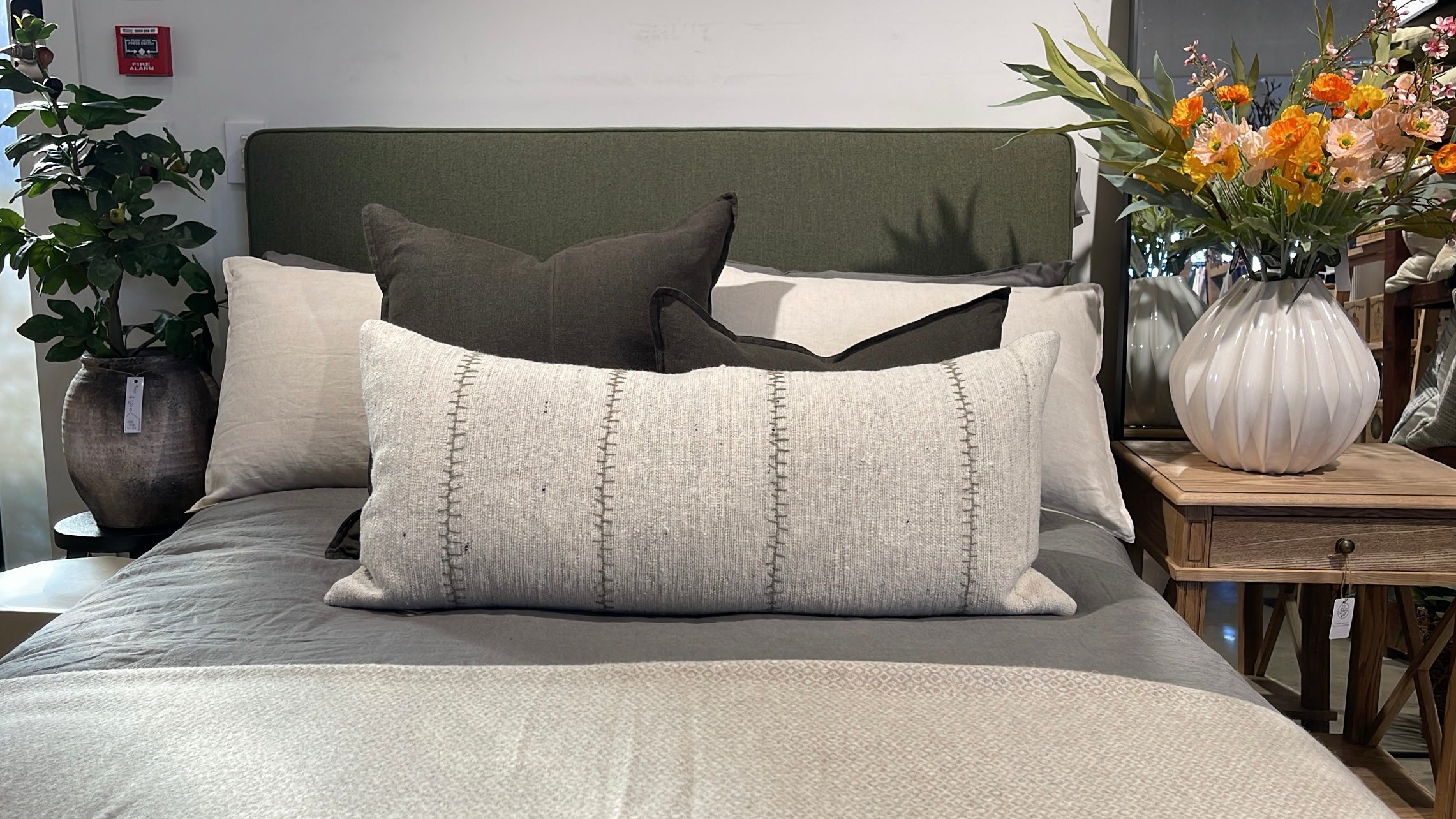 Piped Edge Headboard | Olive King/Super King - pre order
