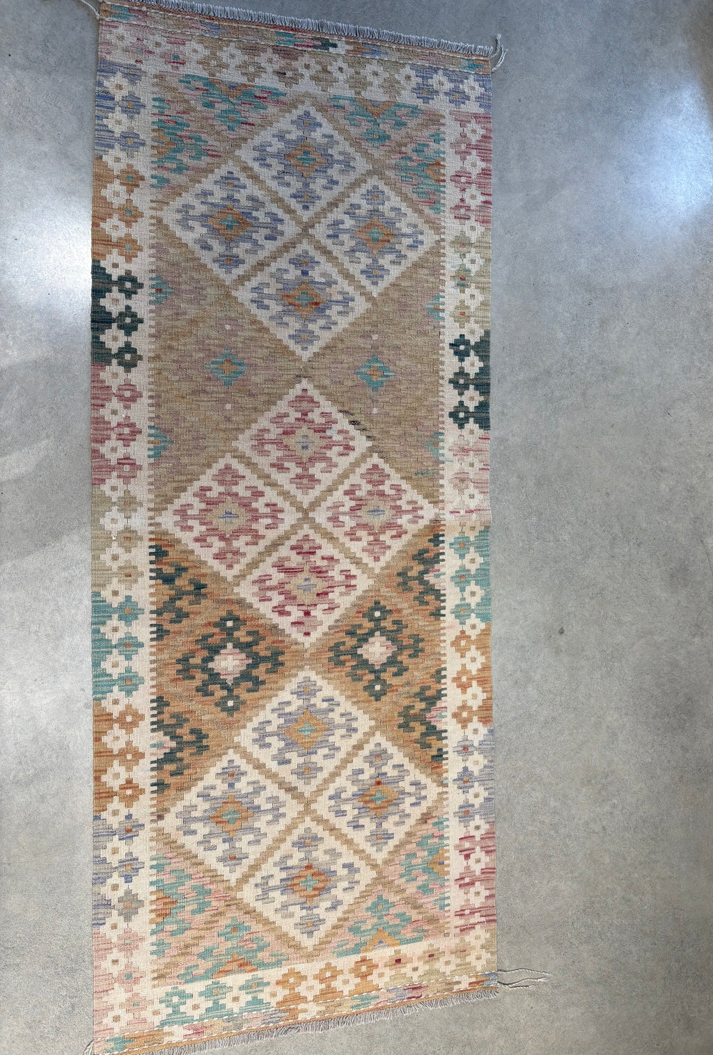 Vintage Handknotted Afghan Chobi Kilim  205 x 82cm piece 848