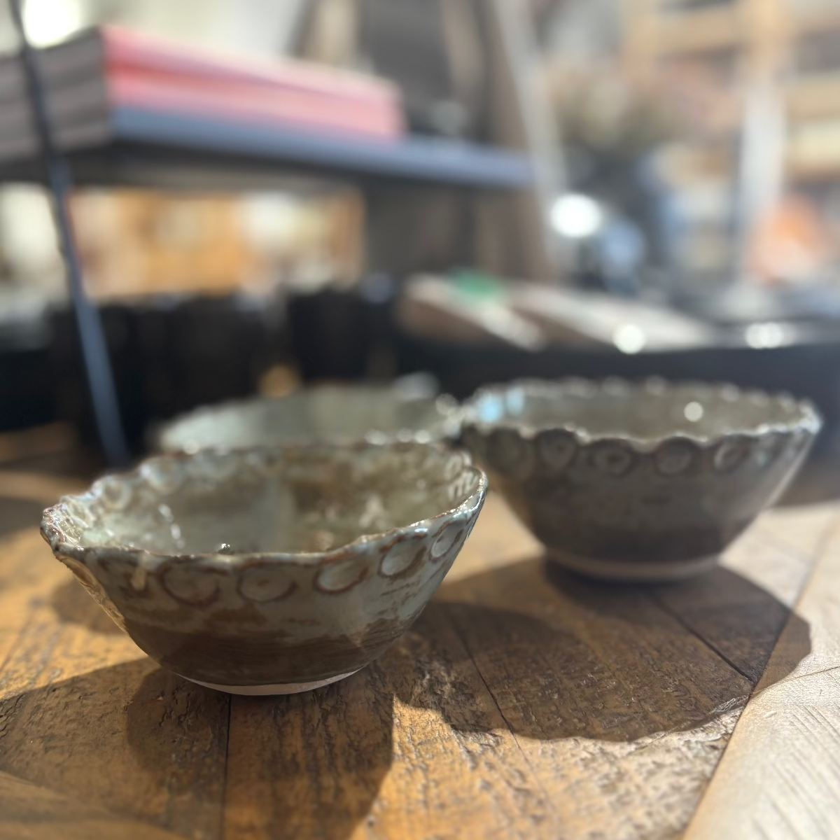Magnolia Lane Ceramic Ruffle Condiment Bowl - Green