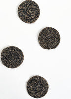 Seagrass / Jute Round Coaster Set of 4 - Black/Natural