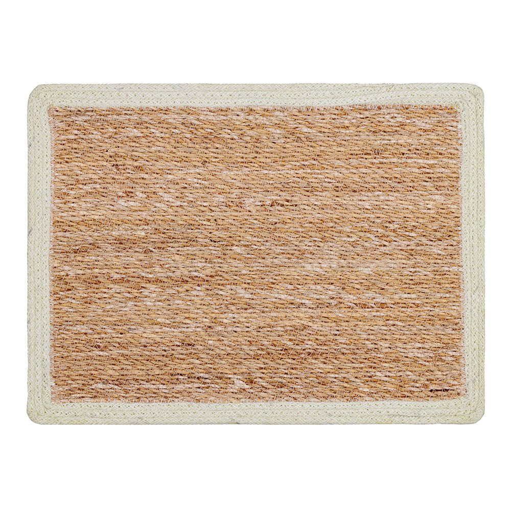 SEAGRASS / JUTE RECTANGLE PLACEMAT WITH WHITE BORDER